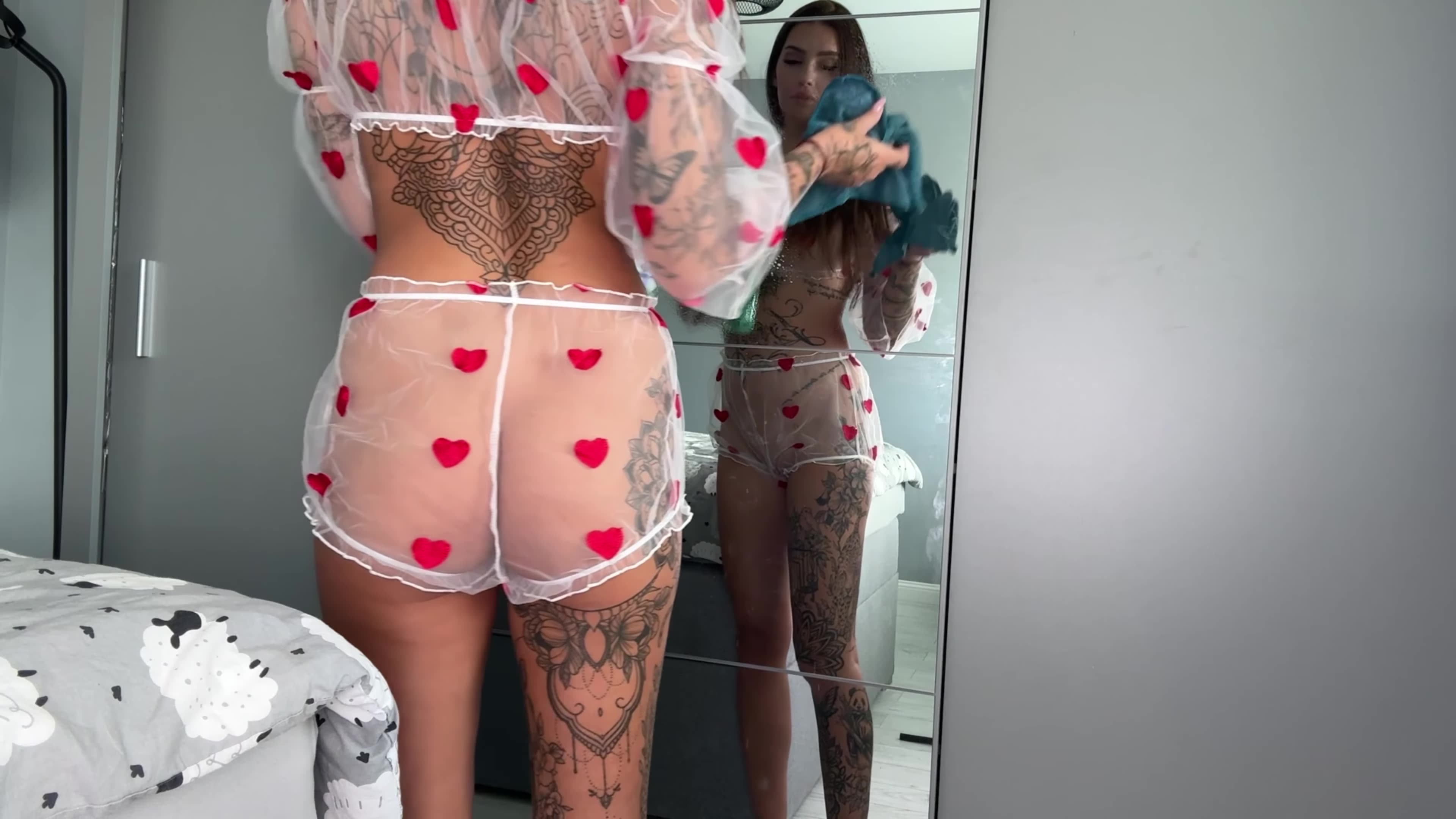 [4K] Cleaning Bed in See-through Set | Transparent Curvy Clean with Me