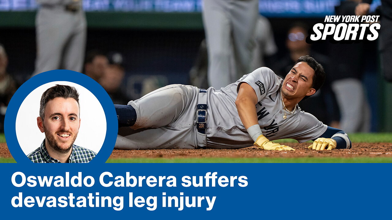 Yankees Oswaldo Cabrera taken off field in ambulance after gruesome injury