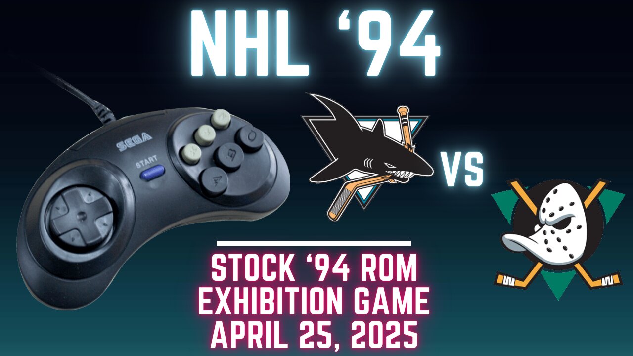 NHL 94: Sharks (Len the Lengend) at Ducks (Sheehy) {Genesis} - Exhibition 121