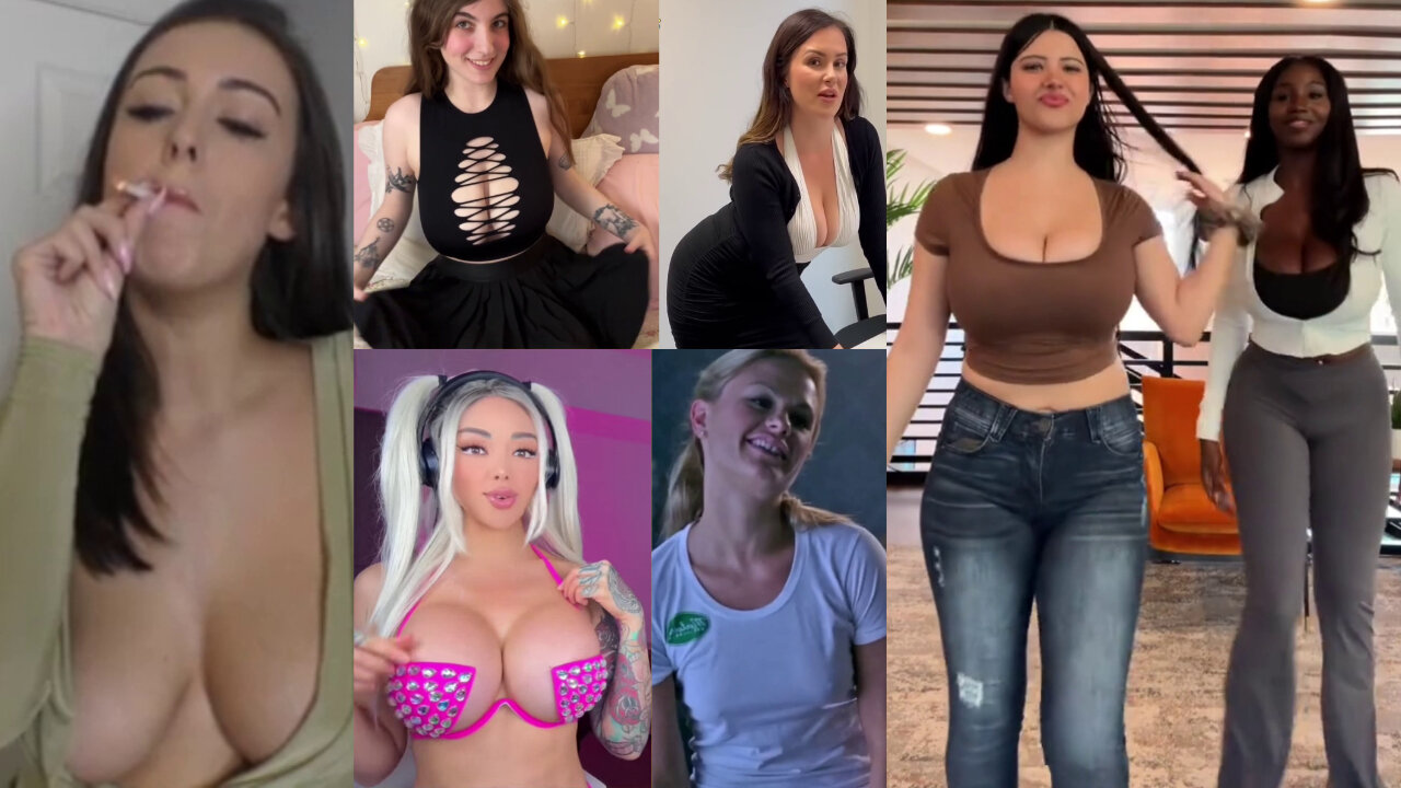Huge Boobs / No Bra / Hard Nipples 40 - Big bank tiktok challenge ❤️‍ClipchampGirls 2025