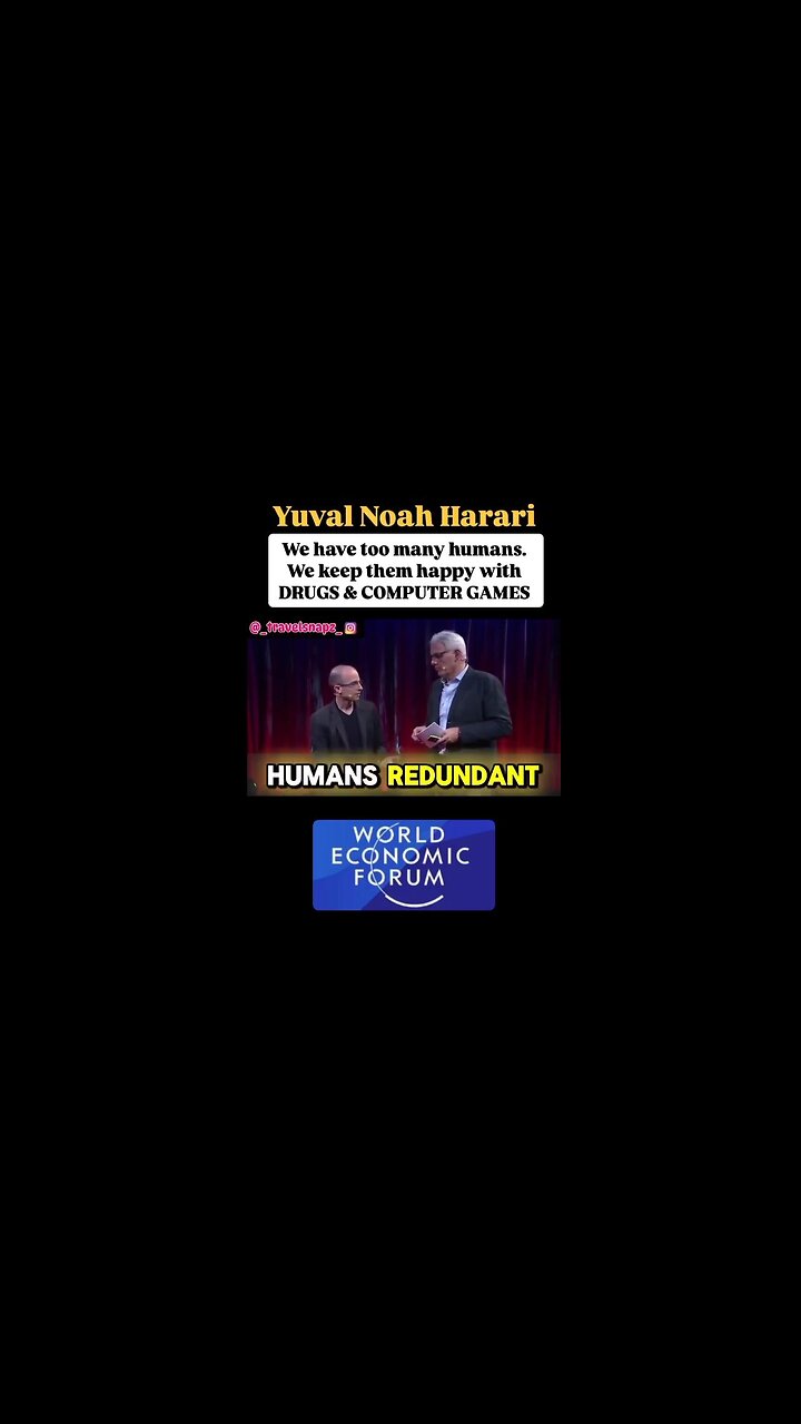 Harari: We have too many humans. We keep them happy w/ Drugs & Computer Games.