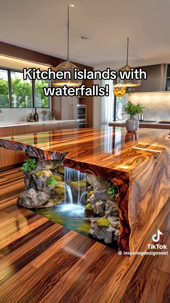 Kitchen islands with waterfalls!