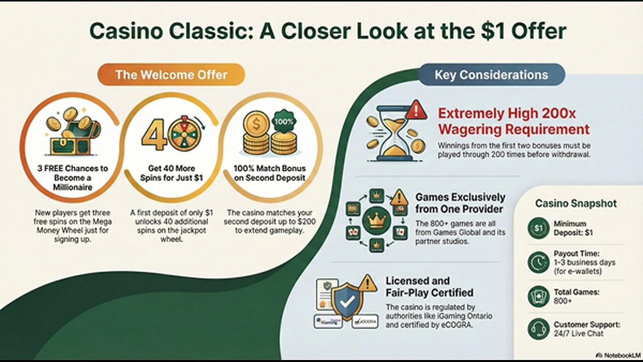 ONE FREE CHANCE to become AN INSTANT MILLIONAIRE | A closer look at Casino Classic Online Casino