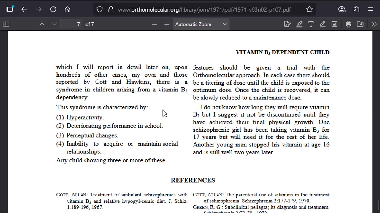 How Niacin Dependency Runs in Families (~ Schizophrenias 90% Cure Rate with Niacin)