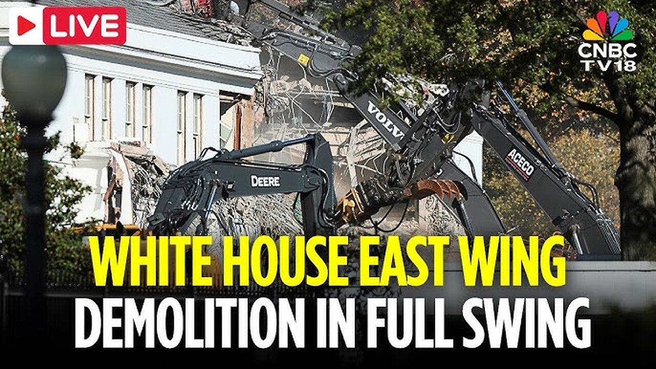 BREAKING : a live look at the demolition of the White Houses East Wing for Trumps ballroom