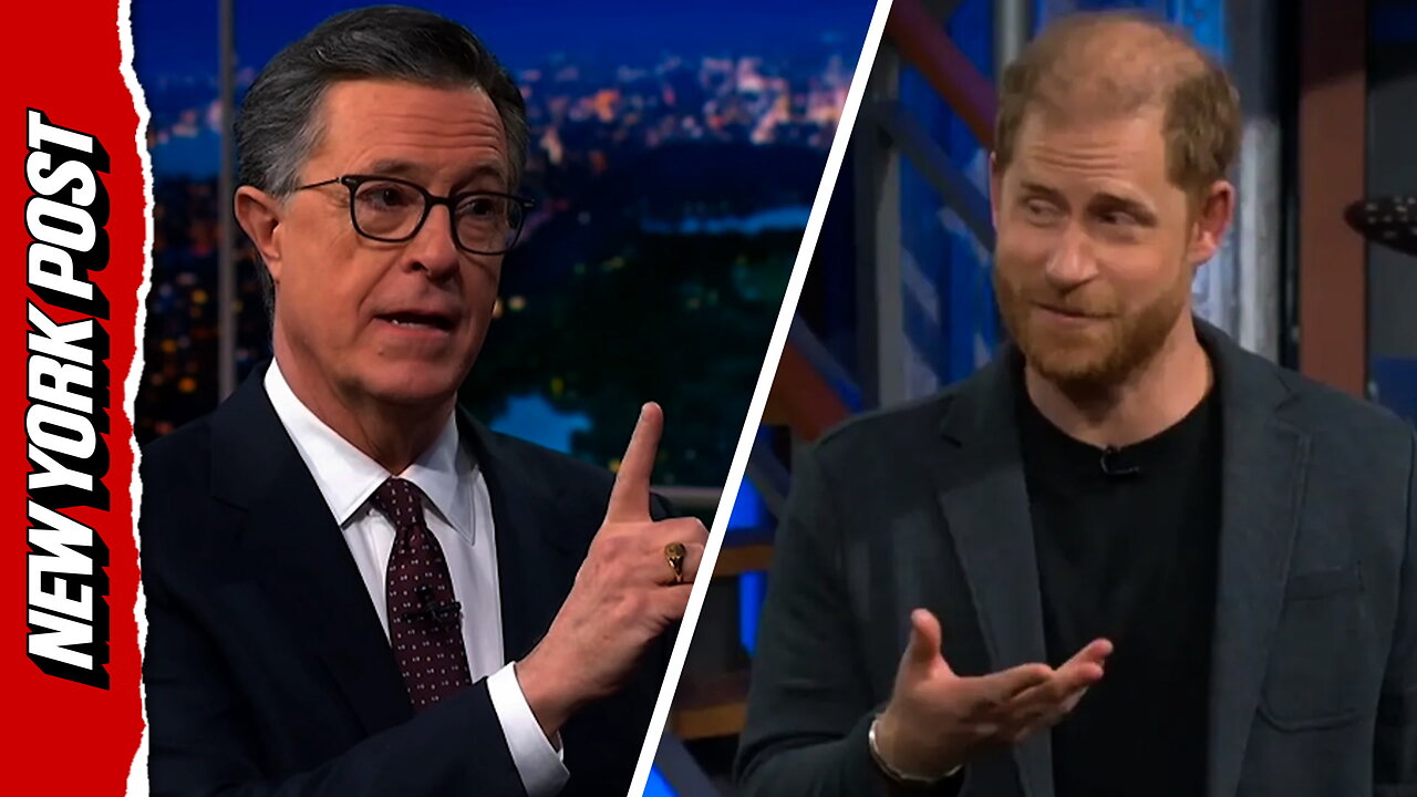 Prince Harry crashes Late Show with Stephen Colbert, takes jab at Trump