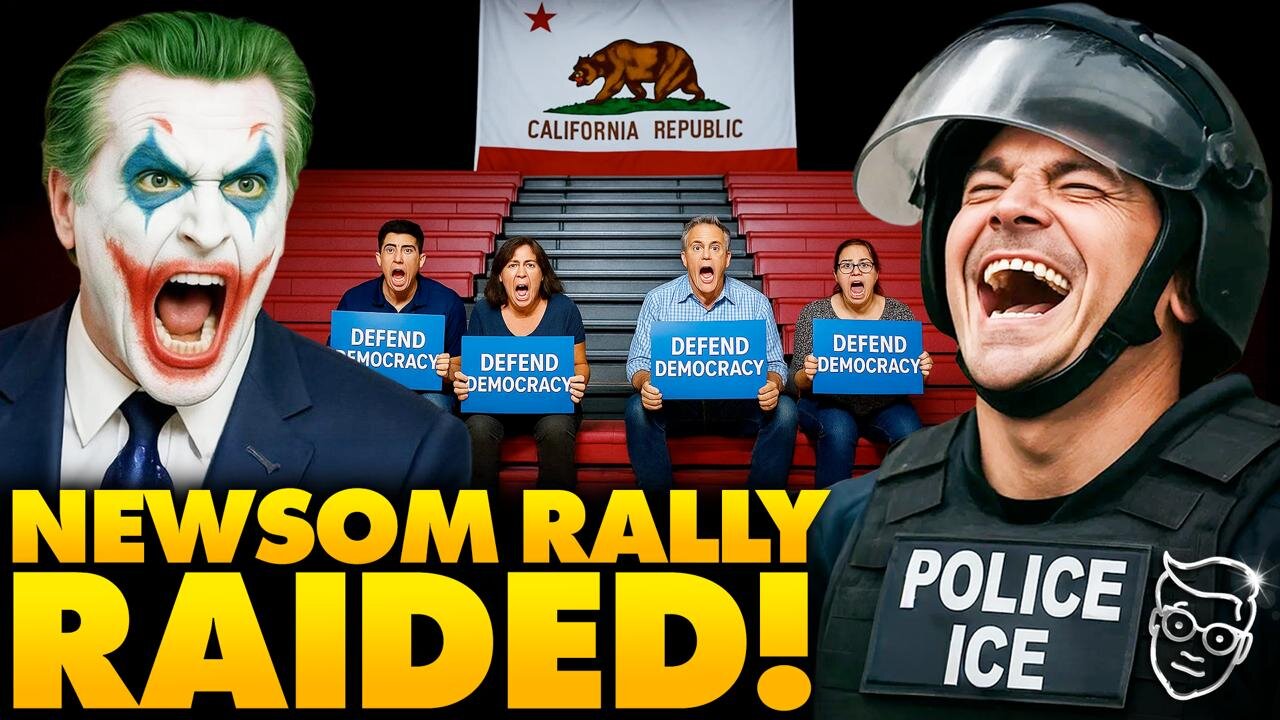 Trump Orders ICE Raids on Gavin Newsom’s Tiny Rally | Gavin Has Hysterical Meltdown LIVE on Stage