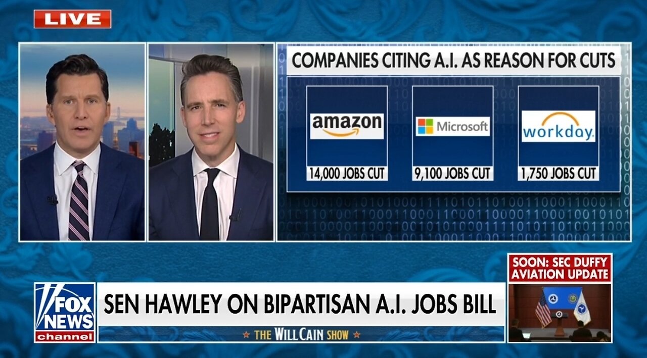 Sen Josh Hawley: AI Needs To HELP American Workers, Not Take Their Jobs
