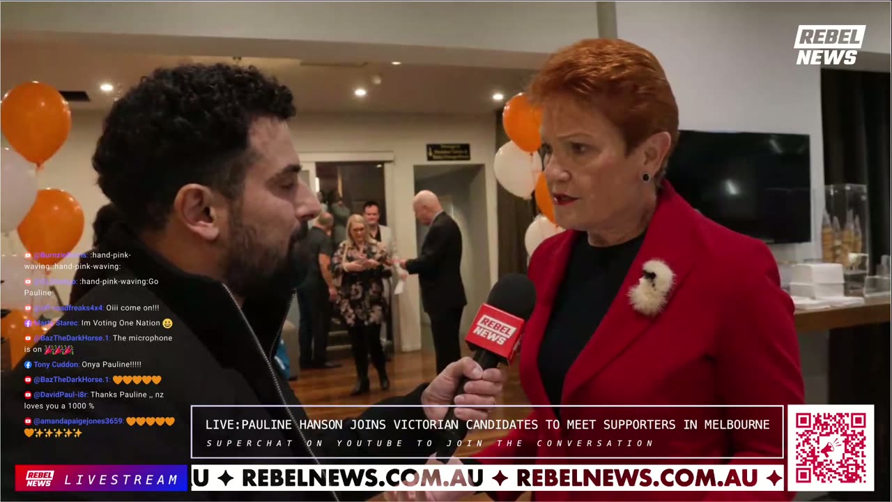 🔴 LIVE: Pauline Hanson joins Victorian candidates to meet supporters in Melbourne
