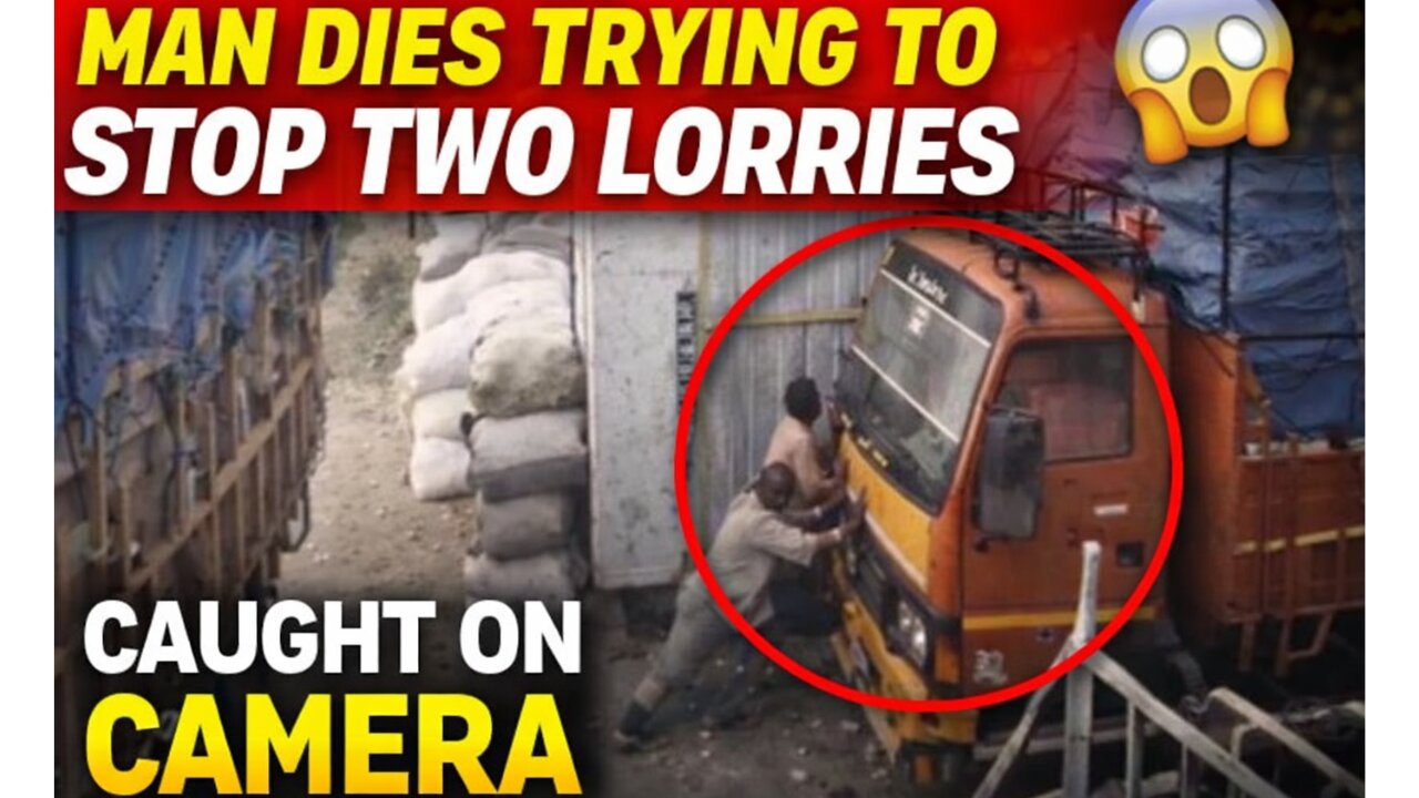 Man Dies Trying to Stop Two Lorries 😱 (Caught on Camera)