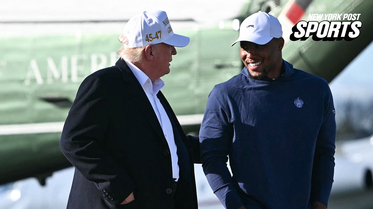 President Donald Trump showers Saquon Barkley with praise as the Giants take the heat