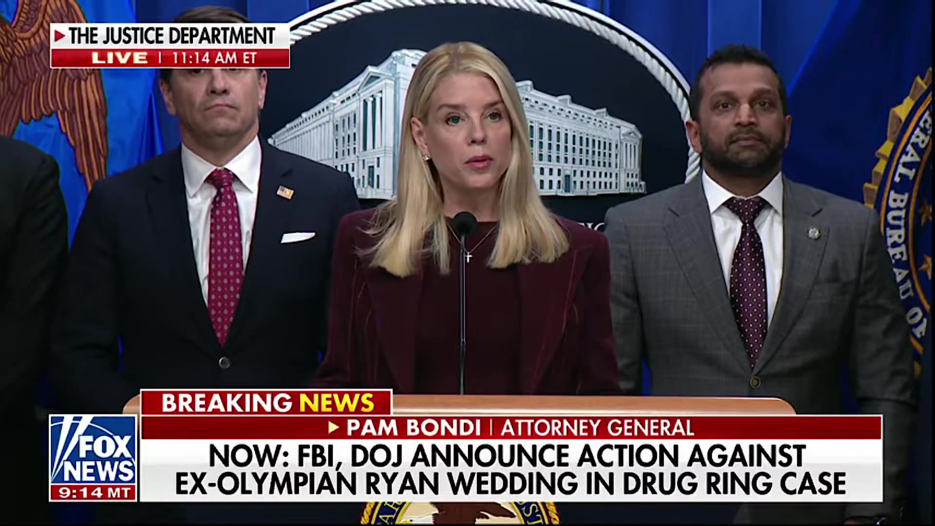 AG Pam Bondi and Kash Patel announce new criminal charges against former Olympian Ryan Wedding