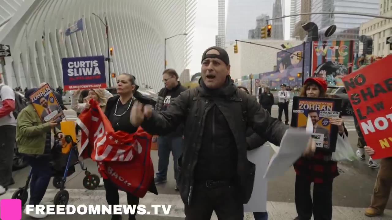 Video shows protesters outside New York City 9/11 Memorial. Say No to Zohran Mamdani.