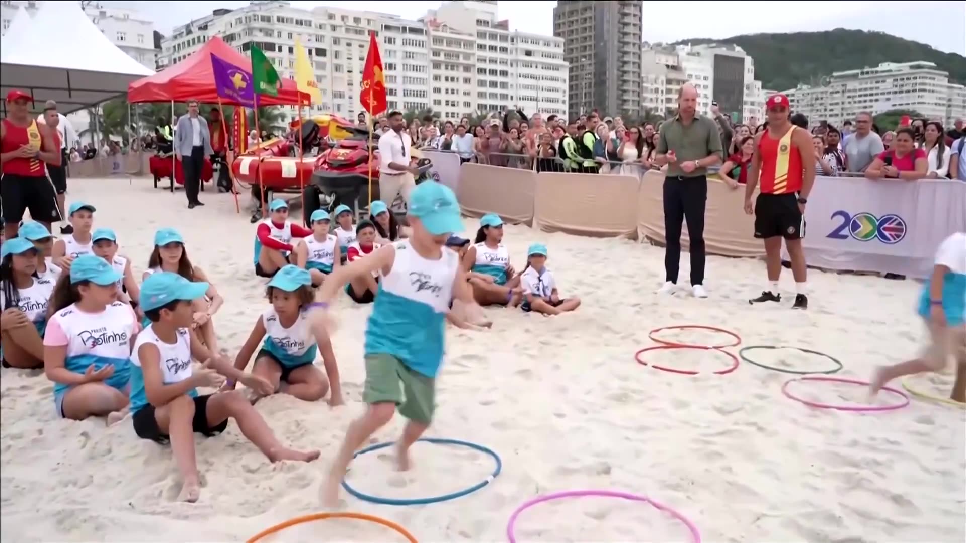 Prince William plays beach volleyball in Rio during royal visit