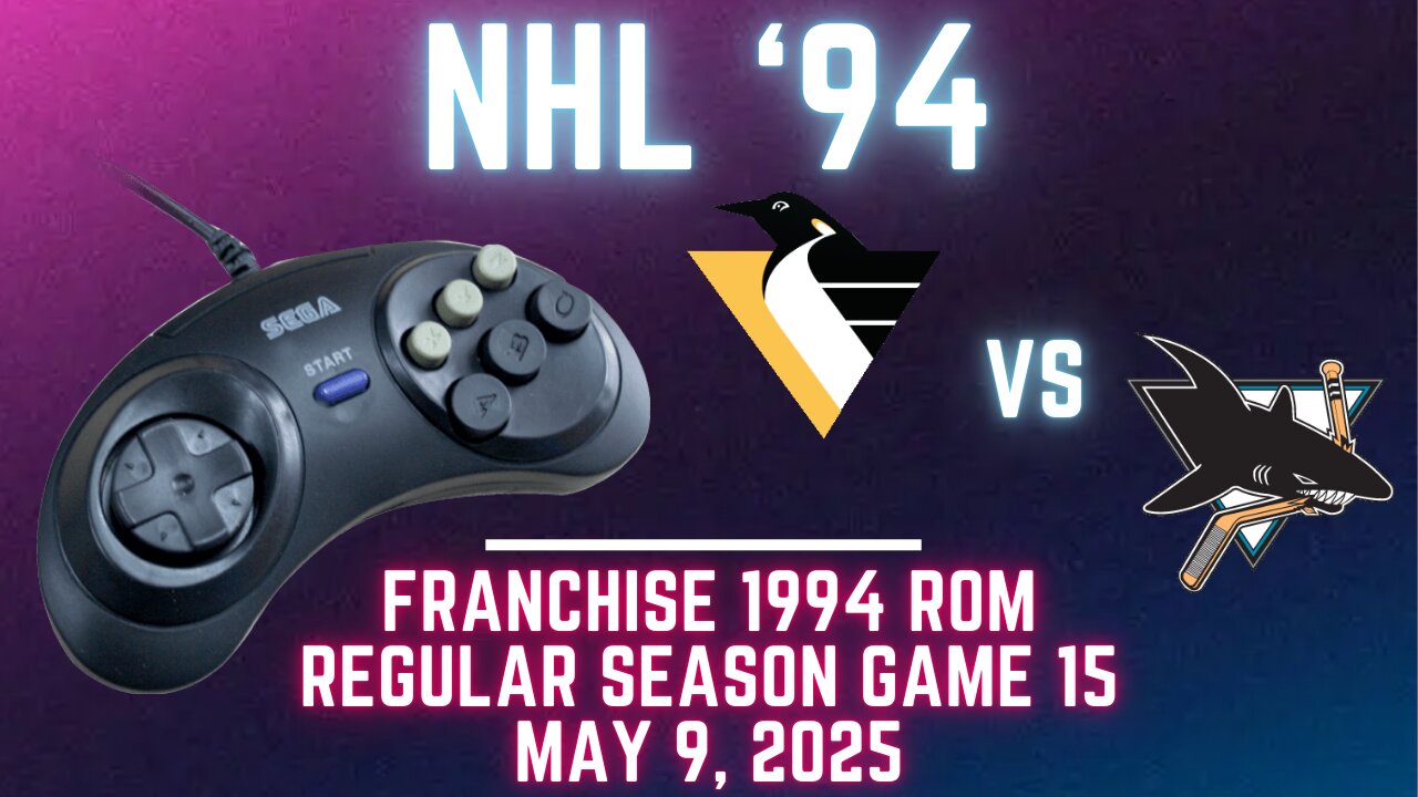 NHL 94 Franchise League (1994) - Penguins (Chris O) at Sharks (Len) {Genesis} - Game 15