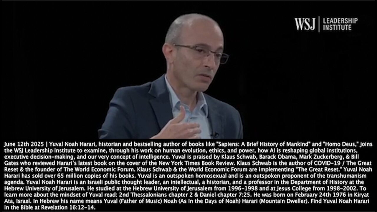 Yuval Noah Harari | AI Is Going to Take Over the Financial System. Think About the AI Revolution As a Wave of Immigration...Billions of AI Immigrants That Will Take Peoples Jobs. They Come At the Speed of Light. - 6/12/2025