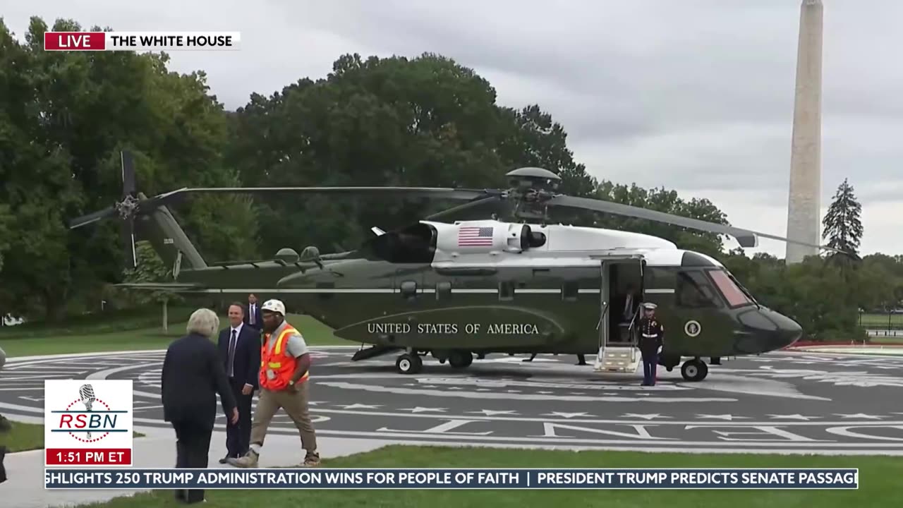 President Cuts Ribbon for White House Helipad & Takes Historic Inaugural Flight - 09/21/26 thumbnail