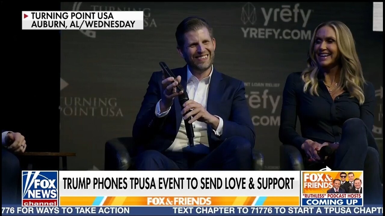 INCREDIBLE: Eric Trump Calls The President During Turning Point Event