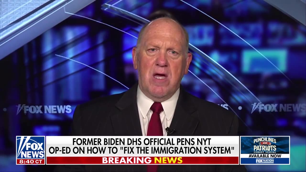 HE HAS BLOOD ON HIS HANDS: Homan Unloads on Former Biden DHS Official for NYT Op-Ed