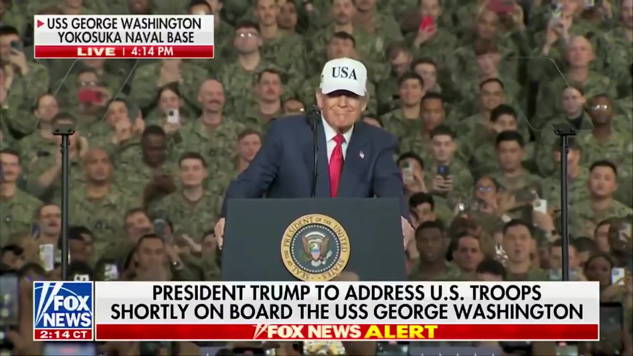 🔥Chants of TRUMP! TRUMP! TRUMP! & USA! USA! USA! break out aboard USS George Washington