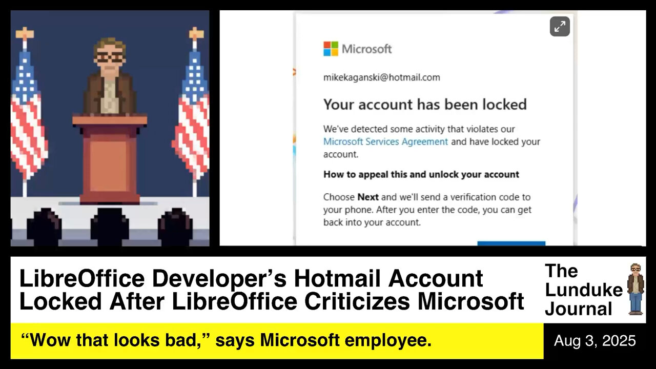 LibreOffice Developers Hotmail Account Locked After LibreOffice Criticizes Microsoft