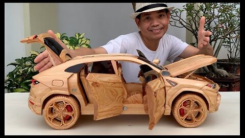 Wood Carving - 2024 Lamborghini Urus - Woodworking Art