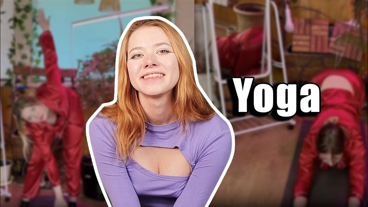 Lets do yoga together: yoga in silk pajamas!