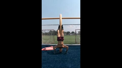 Handstand Presses with Ankle Weights