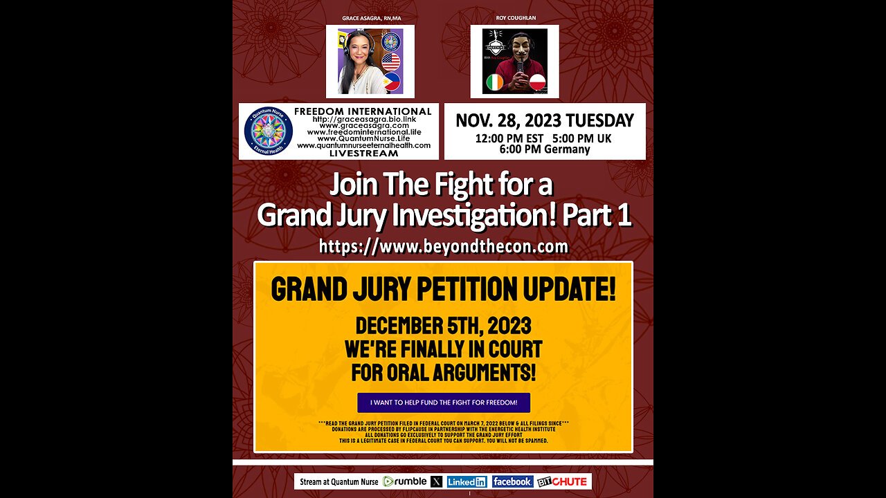 Part 1-GRAND JURY PETITION UPDATE: WERE FINALLY IN COURT FOR ORAL ARGUMENTS!