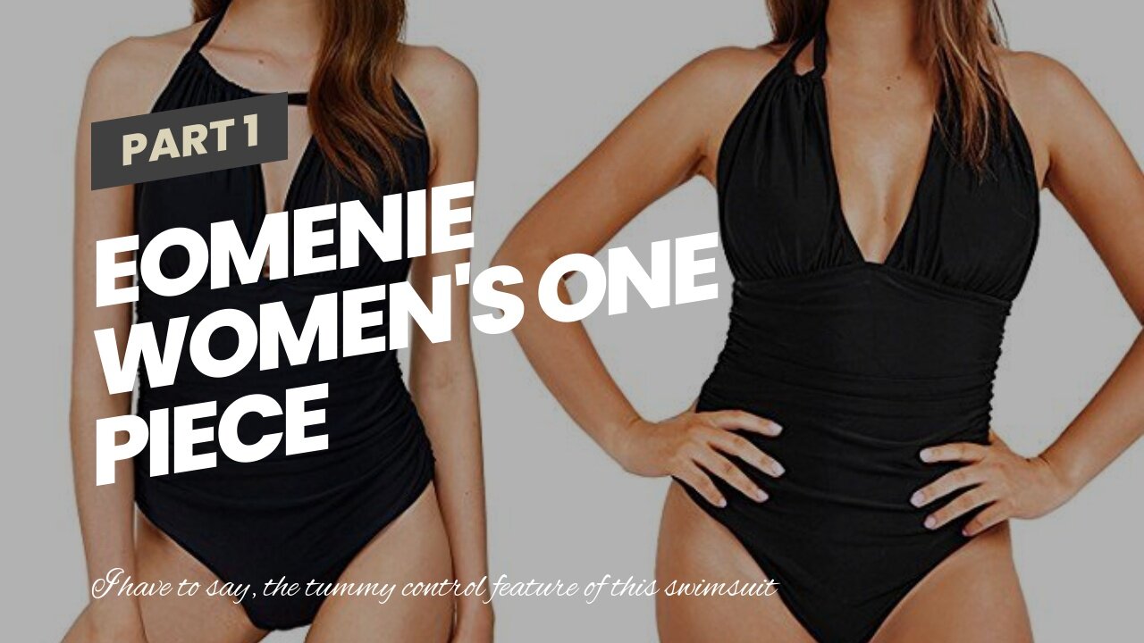 Eomenie Womens One Piece Swimsuits Tummy Control Halter Slimming Bathing Suit Plunge 1 Piece S...
