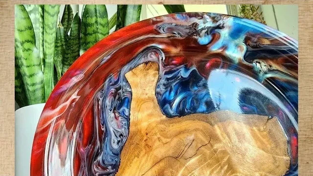 Freedom Plate Resin and wood plate hand turned on the lathe. Resin Art by Travis Turnitup