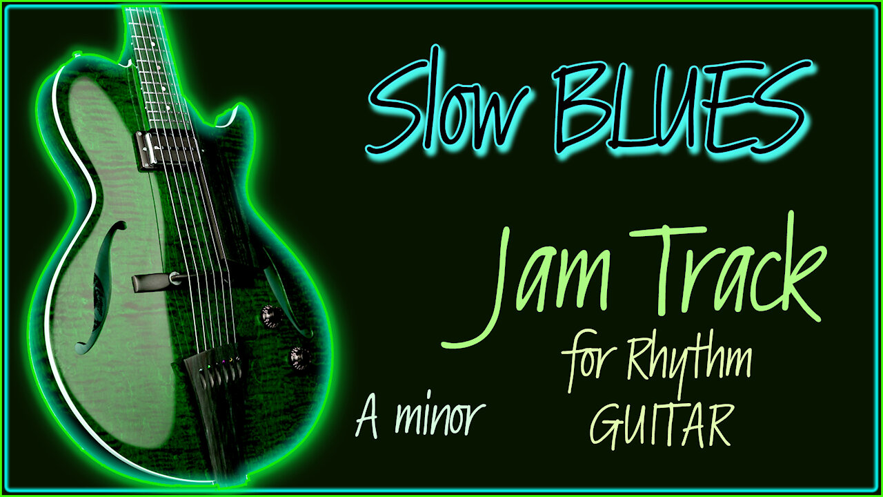 486 EASY BLUES RHYTHM GUITAR Jam Track in Am