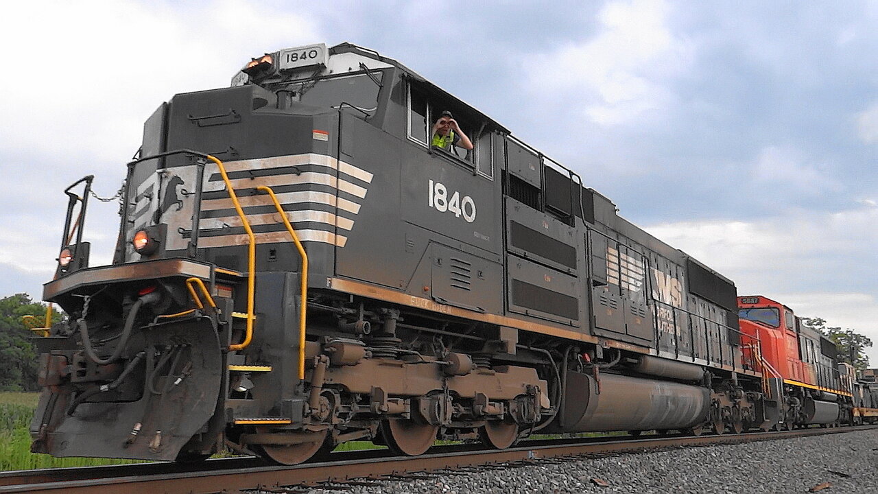 Famous Railfan Rowan on a Loaded Military Equipment Train π€·ββοΈ