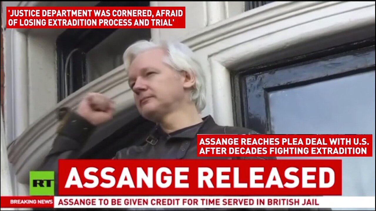 RT News - June 25th 2024 early - Julian Assange has been freed from Britains Belmarsh Prison