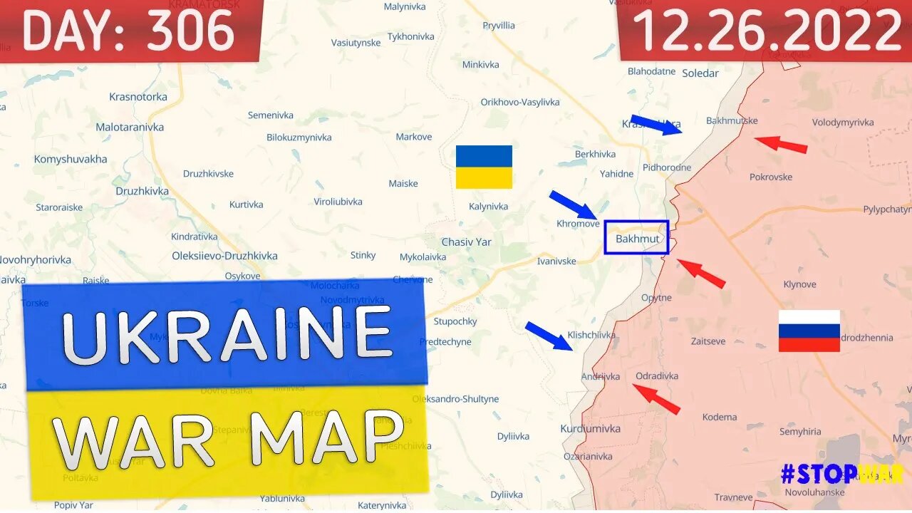 ⚔️ Russia and Ukraine war map 26 December 2022 - 306 day invasion Military summary latest news today
