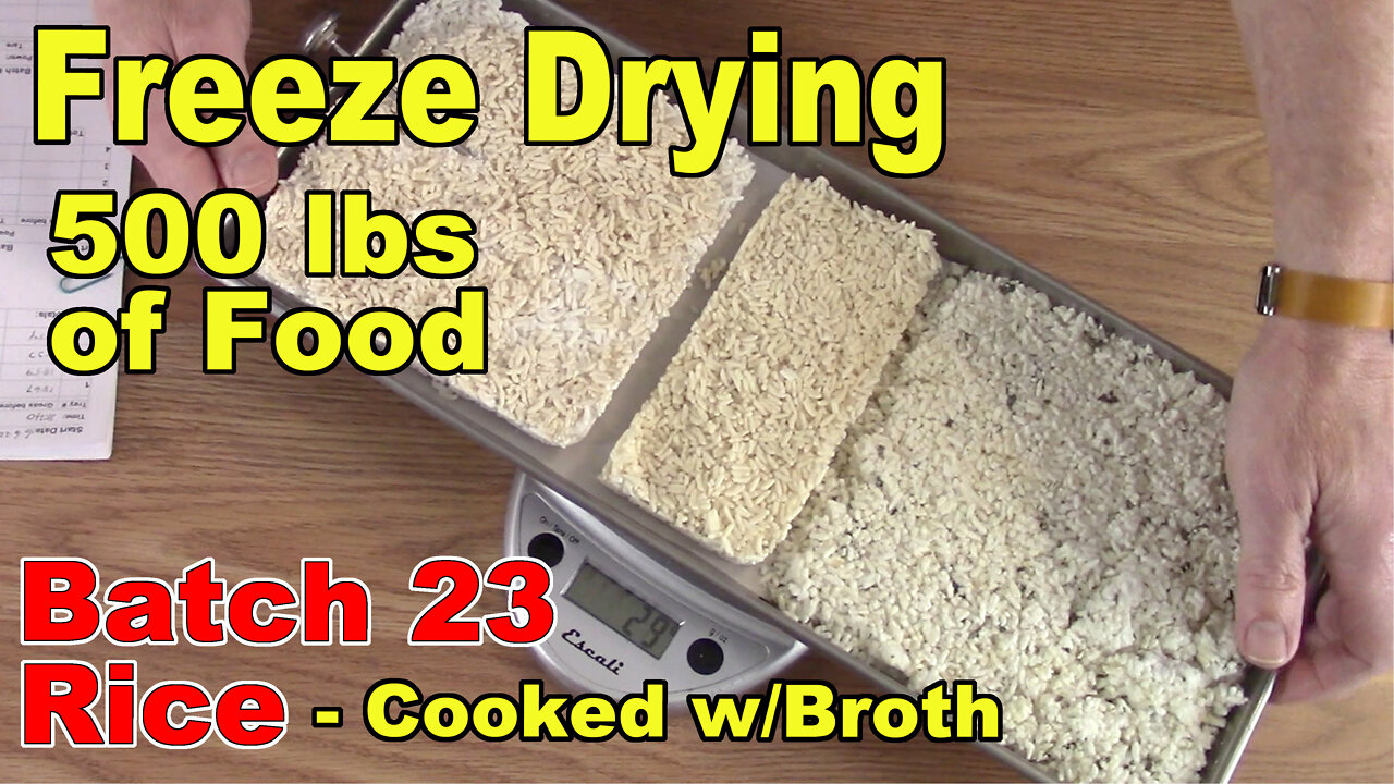 Freeze Drying 500 lbs of Food - Batch 23 - Rice, cooked w/chicken broth