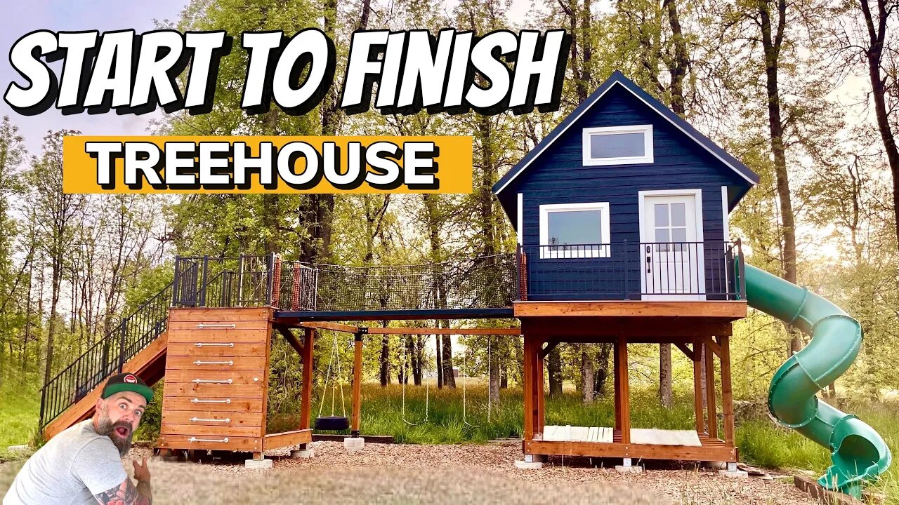 Start to Finish DIY Treehouse Build || 20 Minute Treehouse