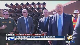 President Trump discuss border barrier technology