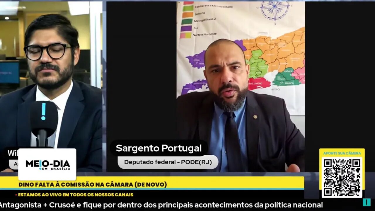 No dia 24/10, o Deputado Sargento Portugal participou do programa Meio-Dia em Brasília