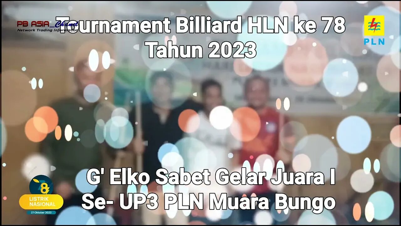 Tournament Billiard HLN ke 78Tahun 2023, G Elko Sabet Gelar Juara I , Se- UP3 PLN Muara Bungo