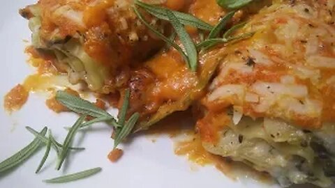 Delicious Vegan Lasagna Roll Up with Baby Kale