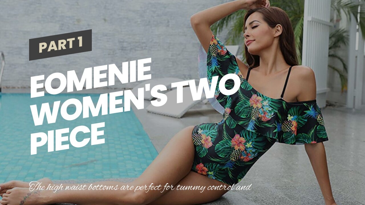 Eomenie Womens Two Piece Crisscross Wrap Swimsuit Tummy Control Swimwear 2 Piece Tie Back Bath...