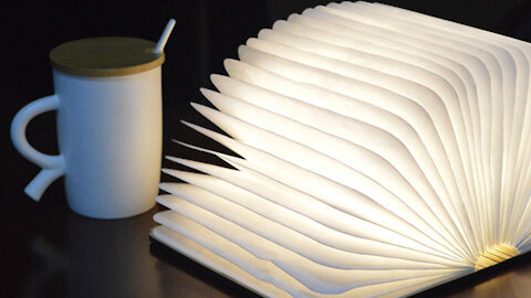 Rechargeable Foldable Wooden Night Light Book Lamp
