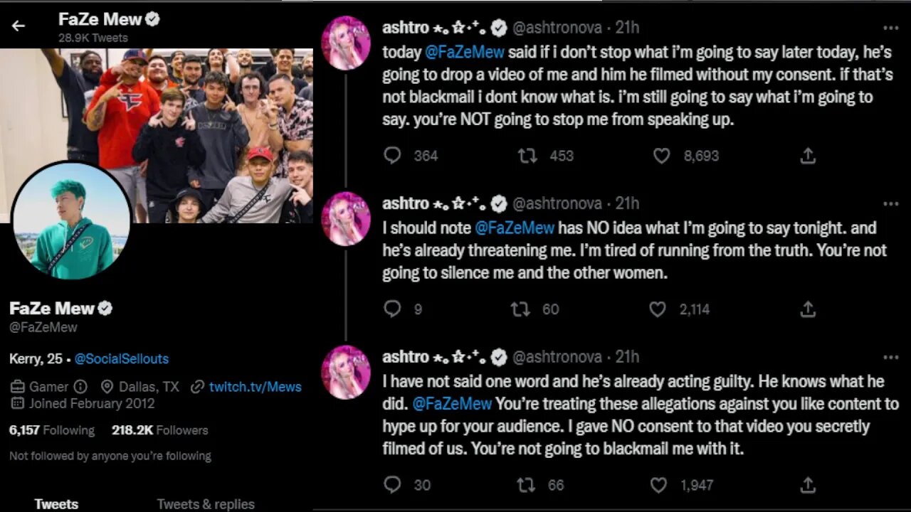 Ashtros Allegations Agaisnt Faze Mew (Faze Mew Allegations) [Kerry Mew Nguyen]