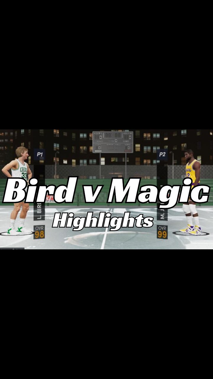 Rivalry: Larry Bird v Magic Johnson Blacktop Game Highlights (NBA2K24) (PS5, HDR, SPORTS GAMEPLAY)