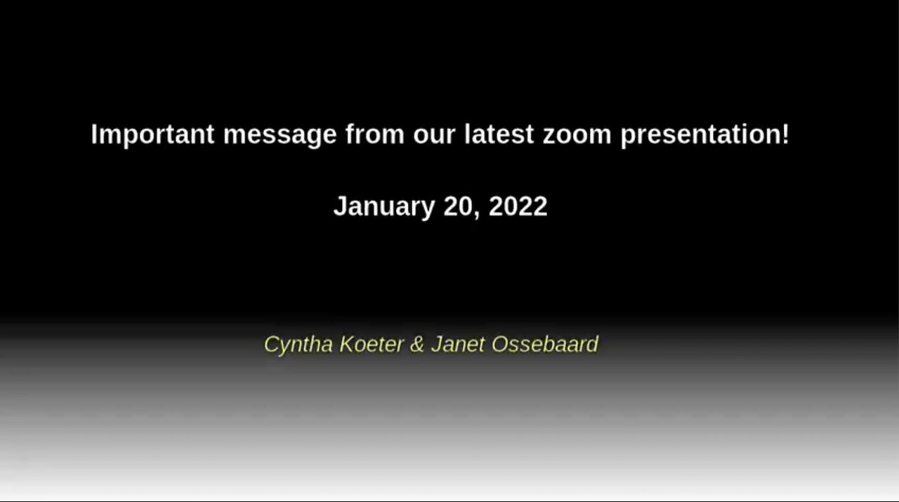 Important message from their latest zoom presentation of jan 20, 2022 - πΊπΈ English (Engels) - 6m03s