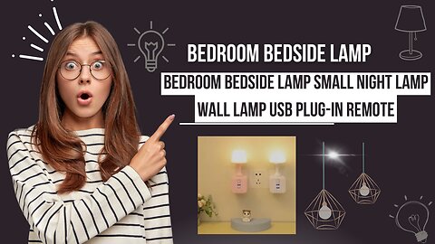 Bedroom bedside lamp: small night lamp wall lamp USB plug-in remote