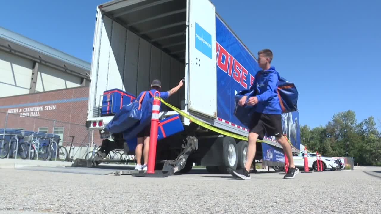 Boise State Equipment staff ships the teams gear to Seattle ahead of game one