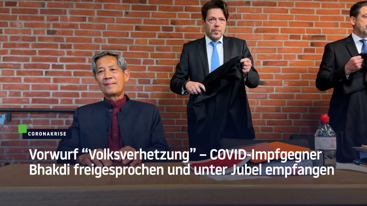 COVID-Impfgegner Bhakdi freigesprochen und unter Jubel aus Gericht empfangen