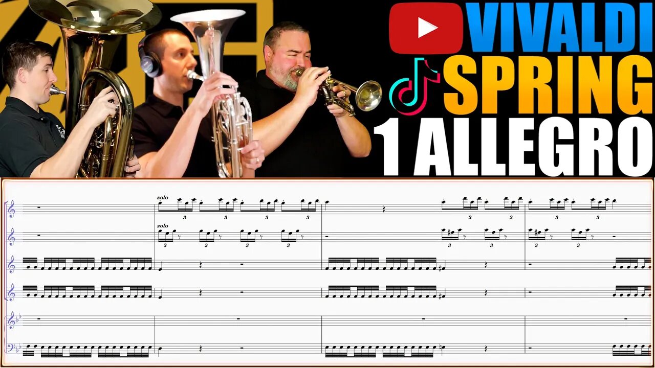 UNREAL TRIPLE & DOUBLE TONGUE 1:43 Vivaldis Spring Mvt 1 Allegro La Primavera. Play Along!